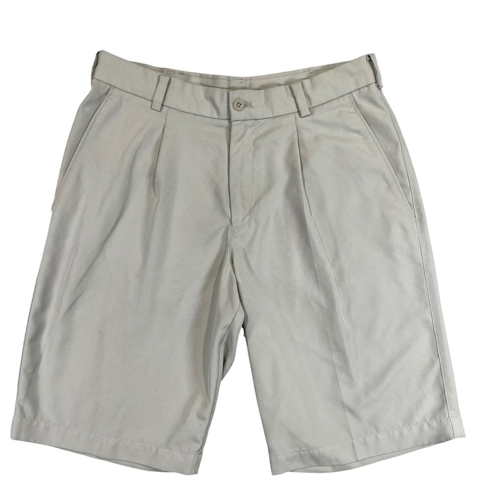 Nike Golf Mens Pleated Shorts Light Gray Size 30 Performance Athletic Casual